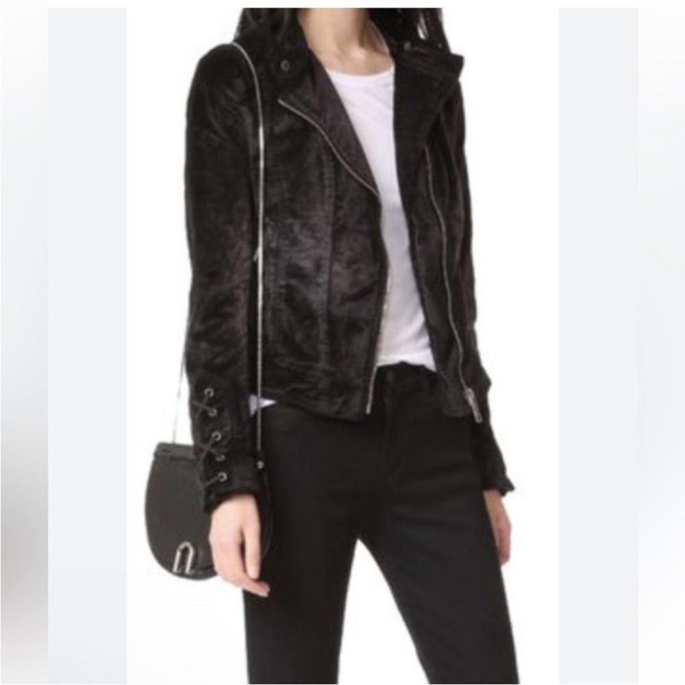 Free People velvet moto jacket